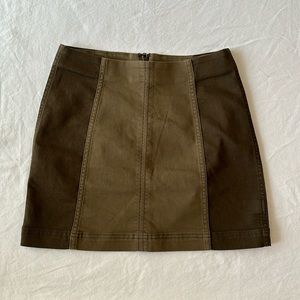 Free People Modern Femme Color Block Mini Skirt Olive green size 6